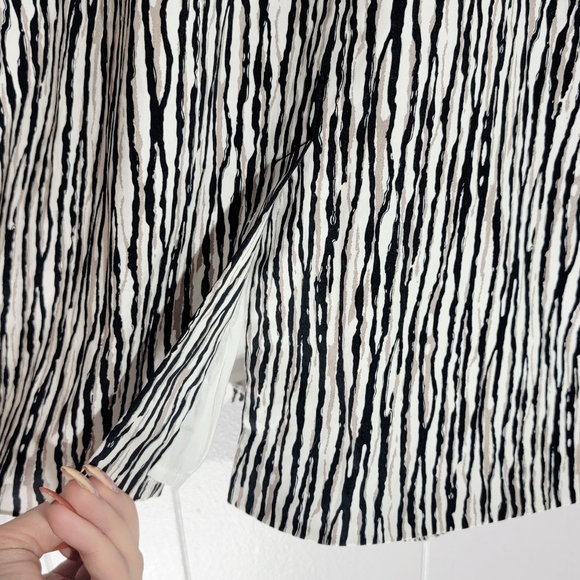 4/$20 JACOB Made in Canada Strapless  Stripe Mini Dress Black Tan White - Picture 4 of 7